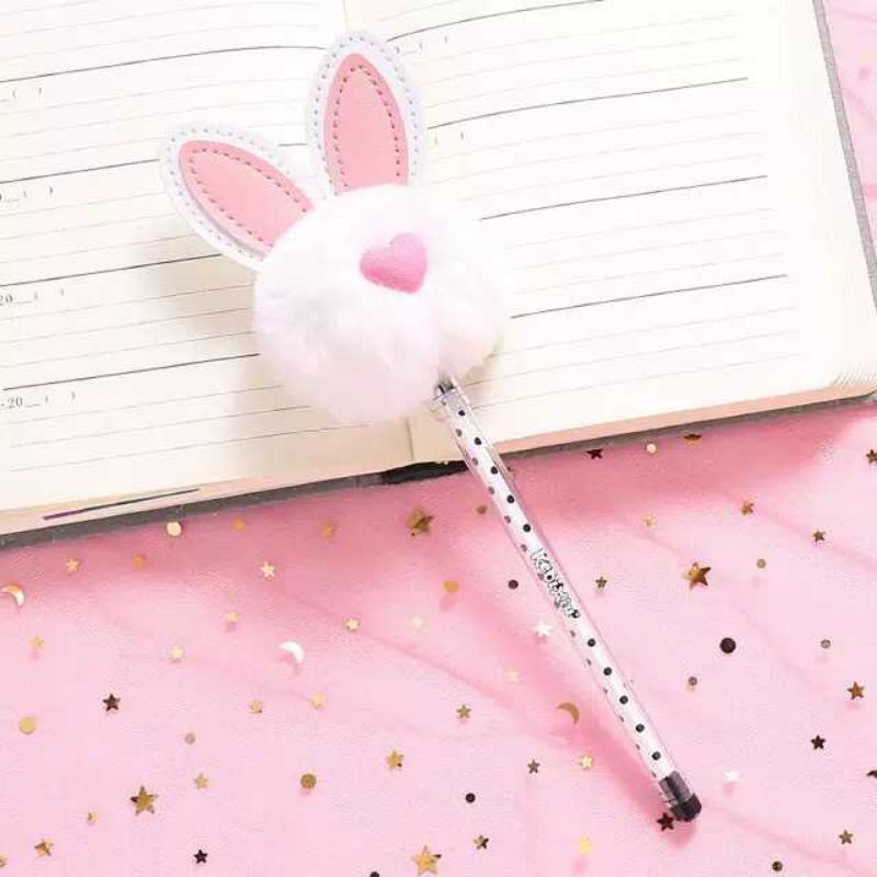 Đồ dùng học tập ⚡ FREESHIP ⚡ Bút bi đầu thỏ bông dễ thương, bút ngộ nghĩnh, cute