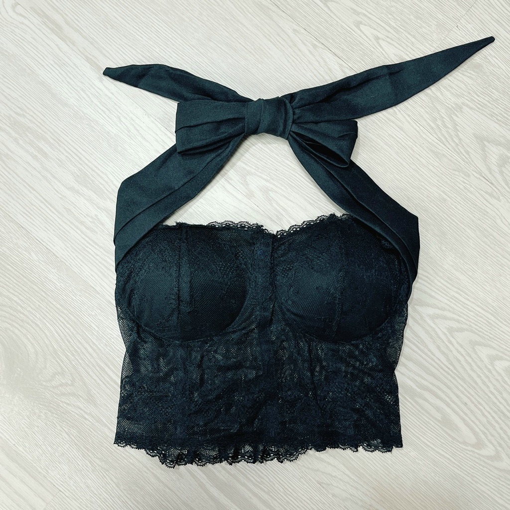 Áo bra ren hở lưng cúp ngực chéo cổ cột dây mã mới có mút lót sexy TU201