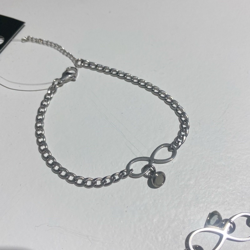 Vòng tay đôi nam nữ - Vô cực bằng thép - titan / 1800