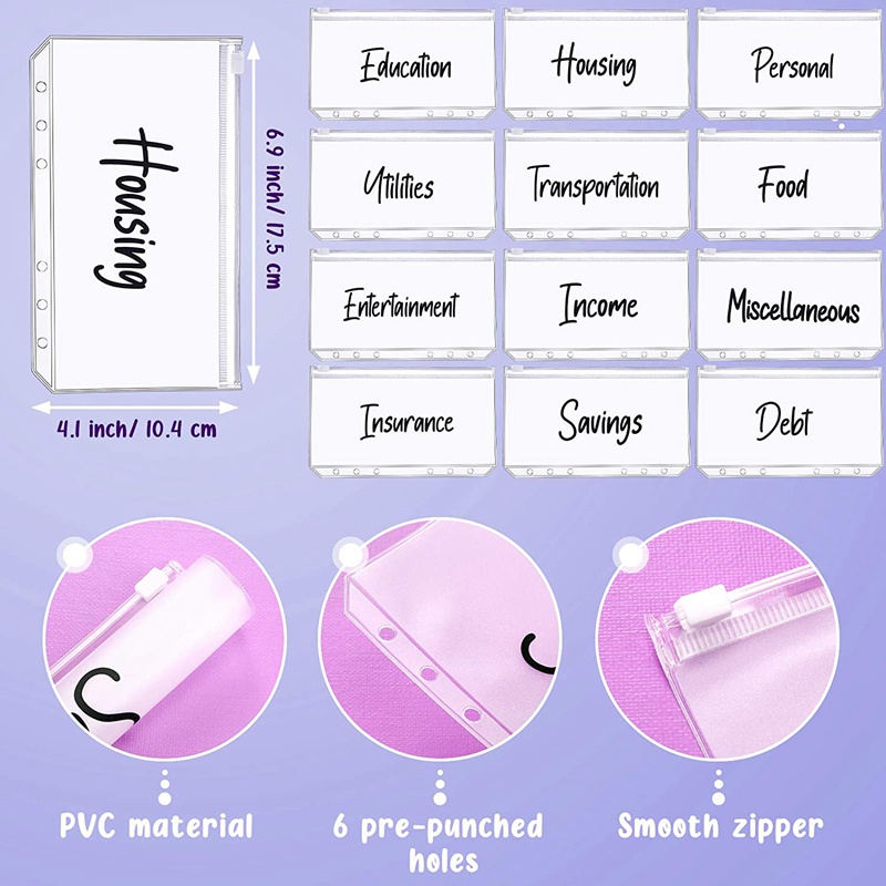 Sổ tay A6 kèm vỏ bọc bằng PVC chống thấm nước có 6 vòng nhẫn tiện dụng