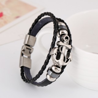 Vòng tay da handmade mỏ neo