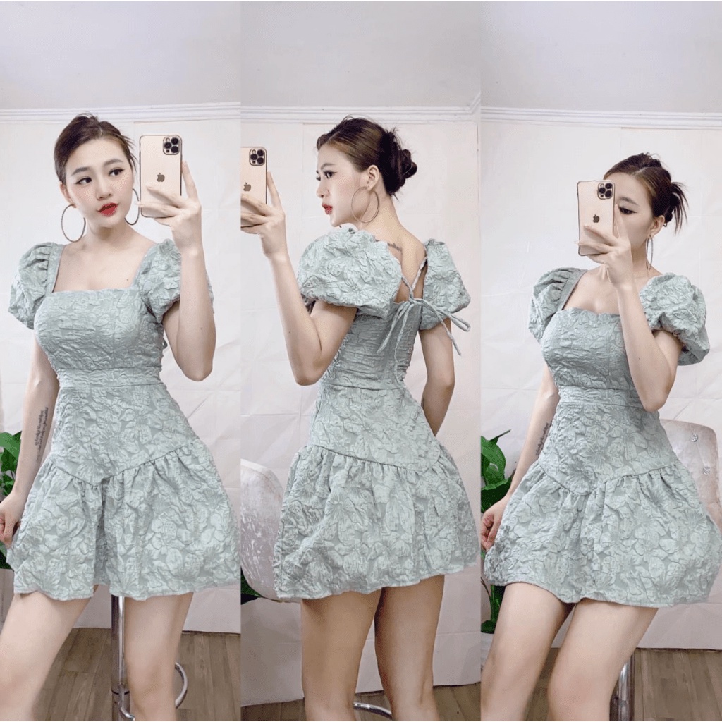 (Free ship) Đầm Gấm Xốp Có Mút Có Lót Quần Siêu Tôn Dáng Chốt Mạnh Tay Lên Các Tình Yêu UP VLTN Shop