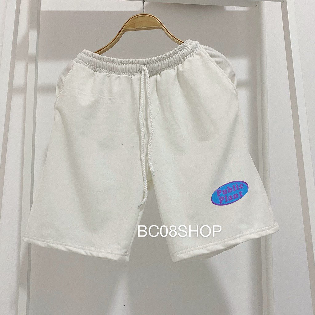 [Mã FAMAYWA giảm 10K đơn 50K] Quần Short Thun Nam Nữ Public Plant Unisex 2 màu Đen Trắng BC159 | BigBuy360 - bigbuy360.vn