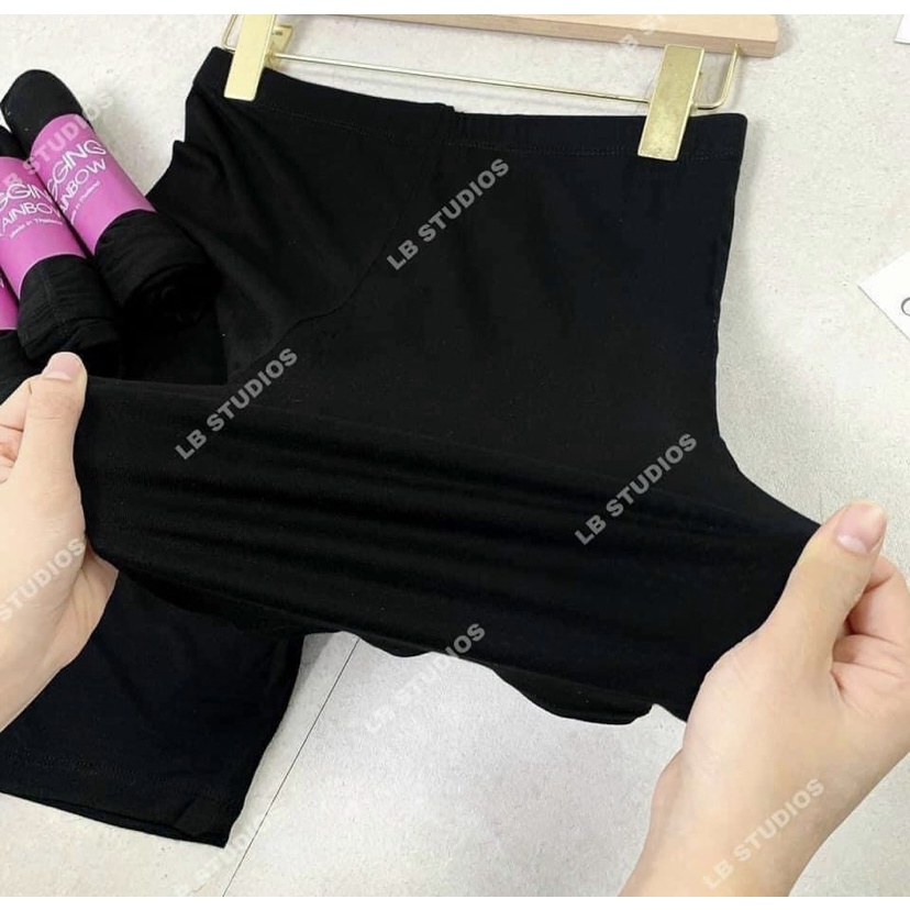 Quần Legging Thun Thái Lửng Cạp Thun Ôm Dáng Siêu Hottrend - Quần Legging Ngố Siêu Hottttt