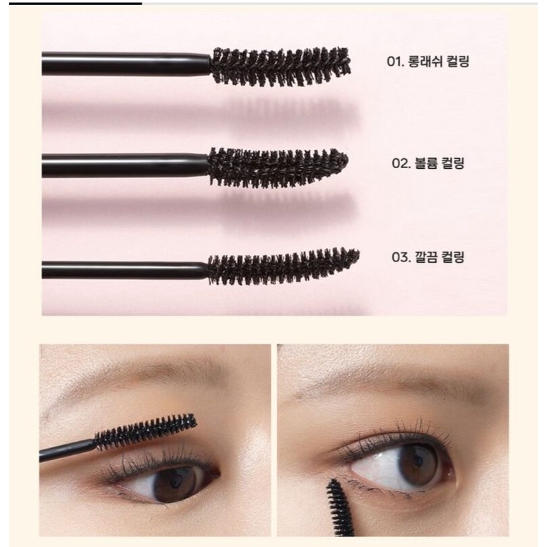 Tách set Mascara Giúp Cong Mi Tự Nhiên Peripera x Otogi Ink Black Cara Mascara 8g