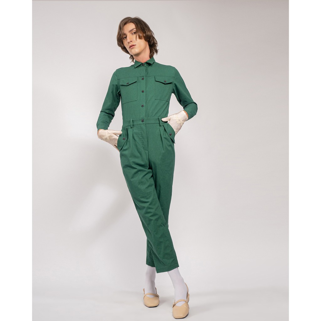 [Mã LT200 giảm 200K đơn 699K] Jumpsuit Yvette Libby N'guyen Paris, Spirit St.Louis, Nữ, Màu Xanh