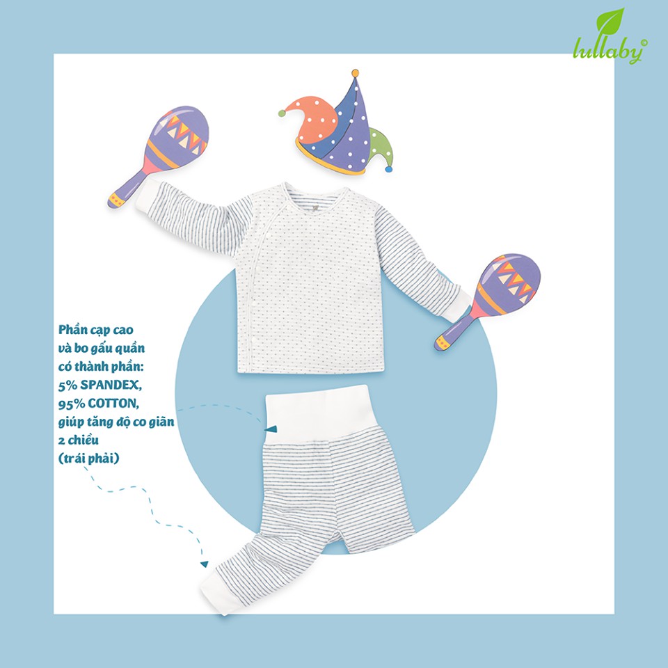 Bộ áo cài lệch quần cạp cao dày Lullaby