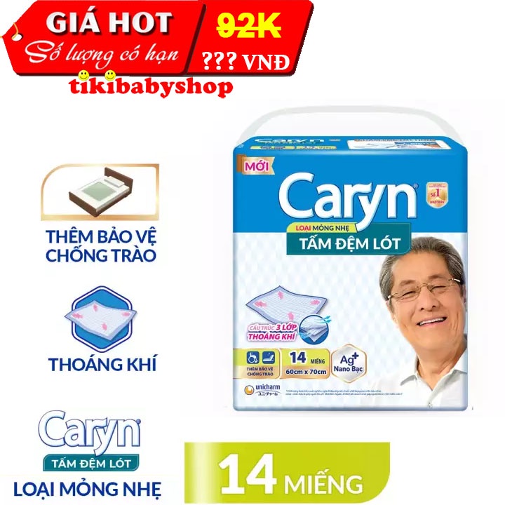 Tấm Đệm Lót Caryn Mỏng Nhẹ 60 x 70 cm - Gói 14 Miếng