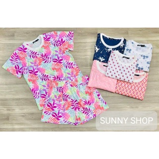 Bộ thun cotton nữ mặc nhà 45-75kg chất mềm mát