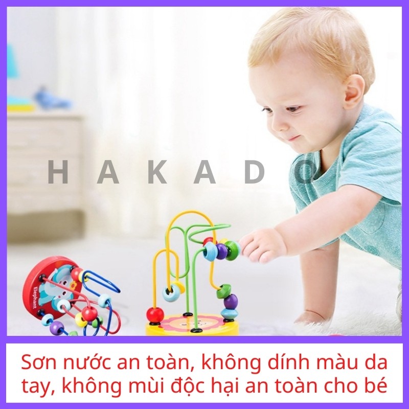 Đồ chơi luồn hạt bằng gỗ cho bé