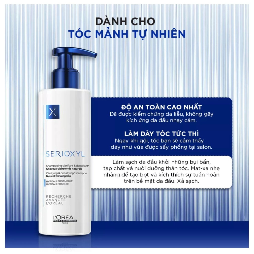 Dầu gội LOreal Professionnel giúp làm dày tóc và kích thích mọc tóc Serioxyl 250ml