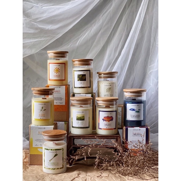 Candle cup/Agaya -  Nến thơm hương Đà Lạt 100g/220g/350g - Mùi thông/bách/tùng/rêu/hoàng đàn- Sáp cọ- Palm Wax