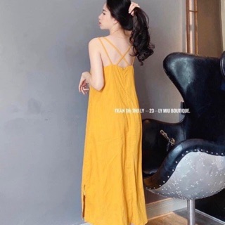 Váy maxi 2 dây chất đũi cực mát