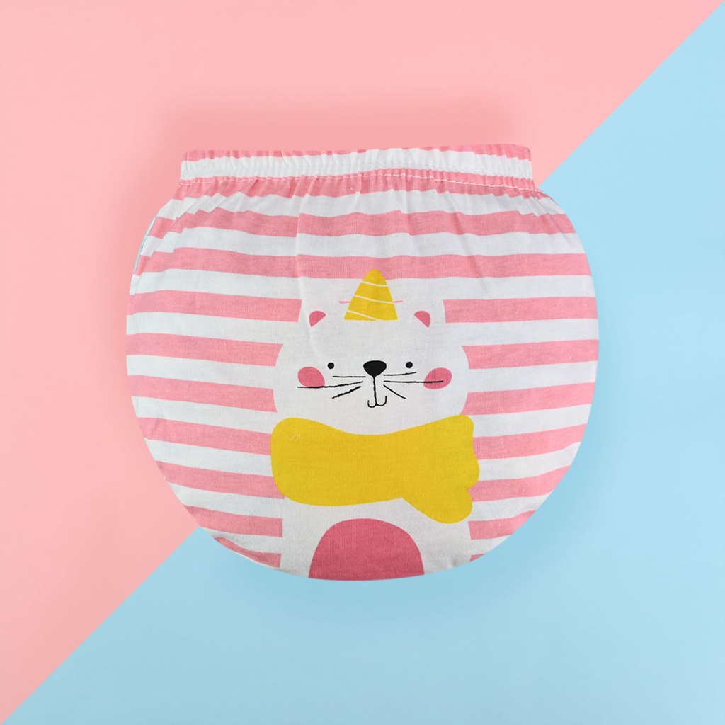 Quần lót tam giác LUCKY BIG CAT vải cotton in họa tiết hoạt hình dễ thương phong cách Hàn Quốc cho bé