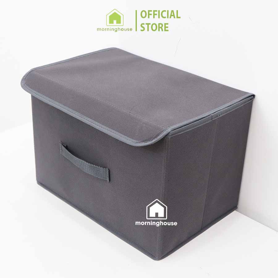 Hộp vải đựng quần áo có nắp  Morning House- Gấp gọn tiện lợi, đồ đạc sẽ ngăn nắp hơn, nắp đậy giúp  chống bụi bặm
