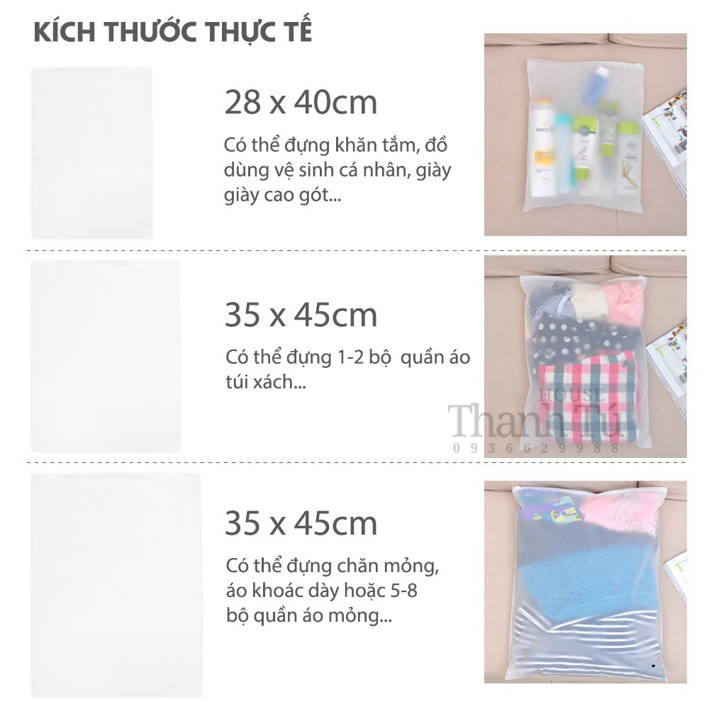 Túi đựng đồ du lịch    Túi zip đựng quần áo    Túi bảo quản đồ chống nước, chống ẩm mốc    Túi chống bụi giày, dép