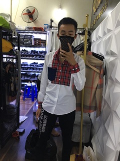 Sơmi Dsquared2 pha màu đỏ hàng cao cấp - Ảnh thật 100%