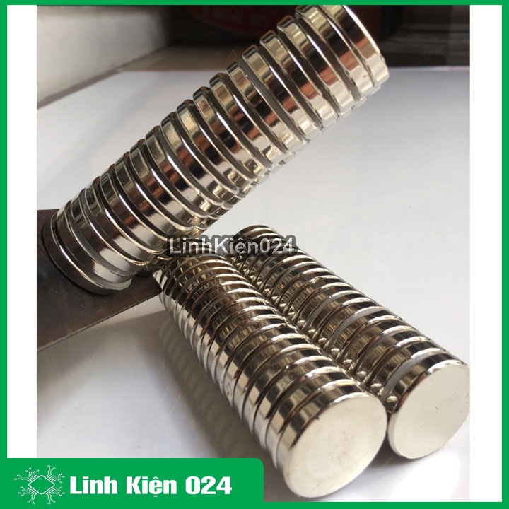 Nam châm đất hiếm tròn không lỗ loại to đường kính 25mm, 30mm dày 5mm