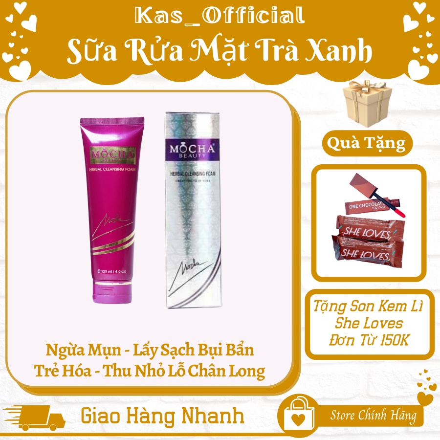 Sữa Rửa Mặt Trà Xanh Và Nha Đam MOCHA Ngừa Mụn Lấy Sạch Bụi Bẩn Dịu Nhẹ Và Thu Nhỏ Lỗ Chân Long Giúp Da Trắng Sáng