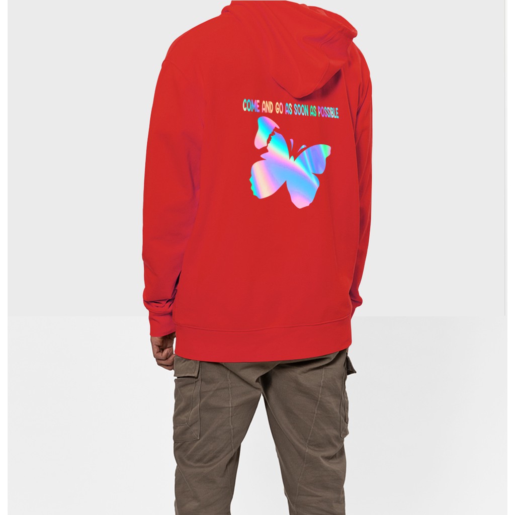 Aó khoác nỉ Hoodie phản quang Con bướm, Áo khoác nỉ nam nữ họa tiết ngực cá tính - PQ08KN | BigBuy360 - bigbuy360.vn