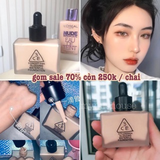 KEM NỀN 3CE Glossing Waterful Foundation SPF15, PA+ 40ml