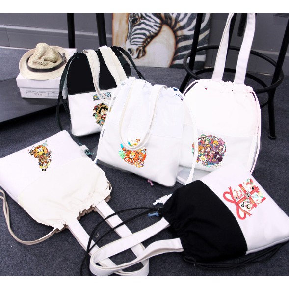 Túi tote dây rút chopper TTDR7 tote vải one piece cute dễ thương hoạt hình idol kpop