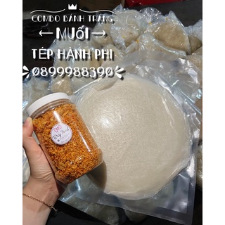 Bánh tráng phơi sương 500g + muối tép hành phi 200g