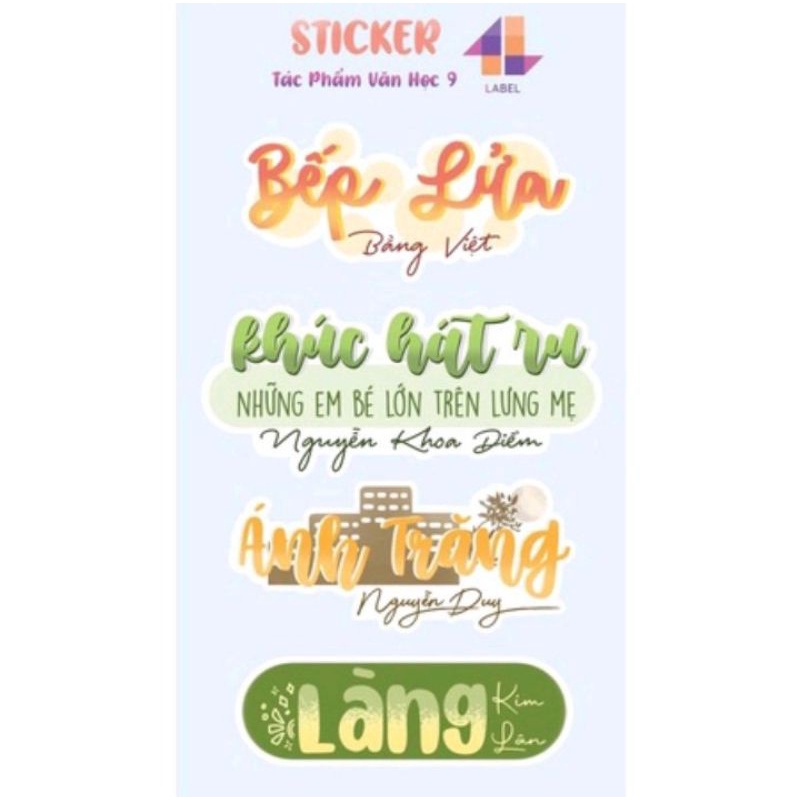 Sticker văn học lớp 9( cả năm)