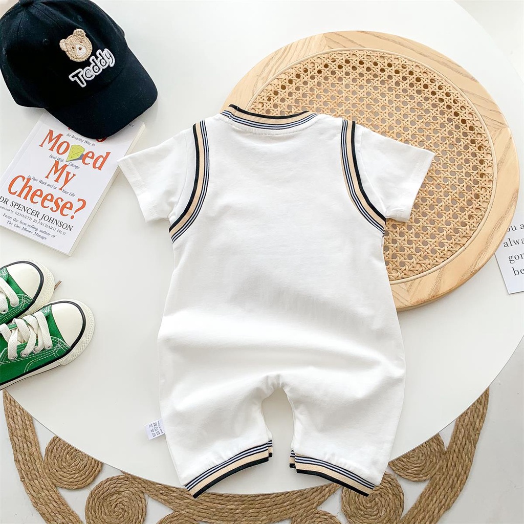 Quần Yếm Cotton Tay Ngắn Xinh Xắn Hợp Thời Trang Cho Bé Sơ Sinh