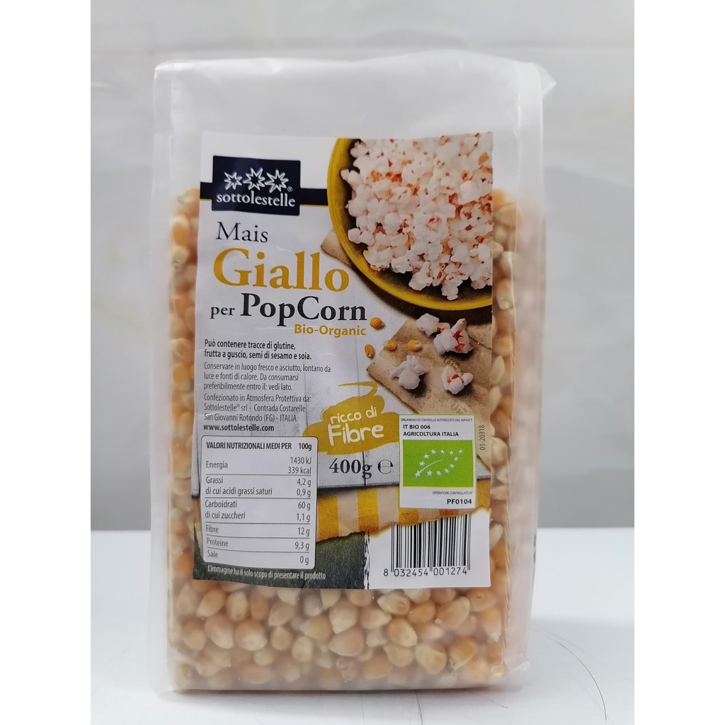 [400g] [Organic] Hạt bỏng ngô (Bắp nổ) hữu cơ [Italia] SOTTOLESTELLE Yellow Popcorn (shc-hk)