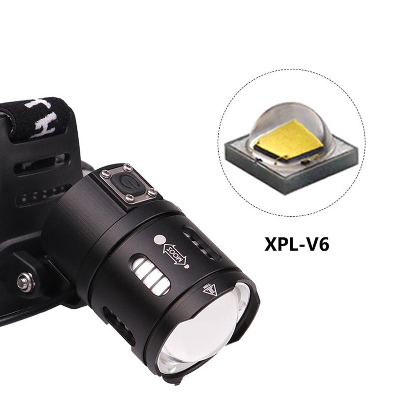 Siêu phẩm Đèn Pin Đeo Đầu Gustavo Xpl-V6 Led Cổng Sạc usb siêu siêu sáng (tặng  2 pin)