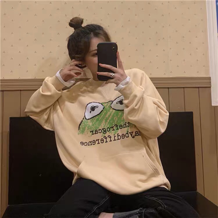 Áo sweater nỉ unisex form rộng Đầu Ếch phong cách ulzzang Wind Thu Đông | BigBuy360 - bigbuy360.vn