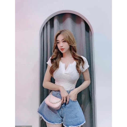 Áo sốp body tay ngắn ( ảnh thật )