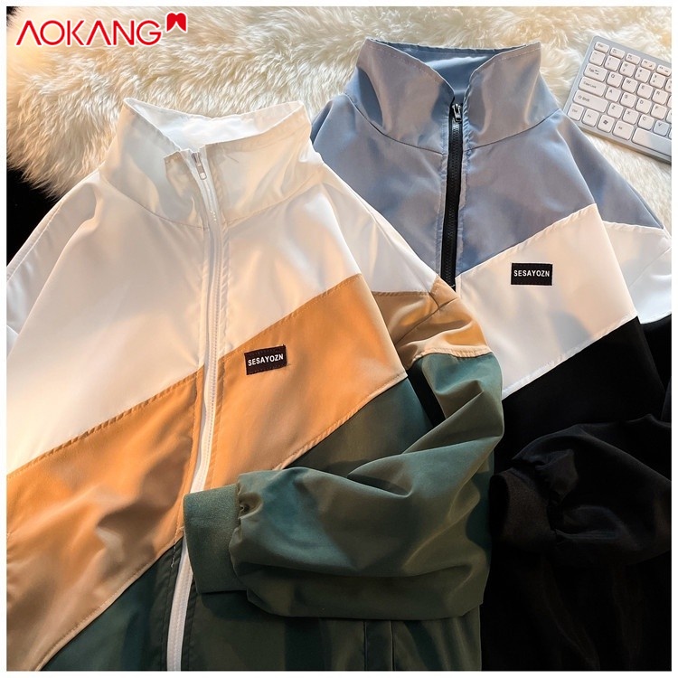 Áo khoác thể thao AOKANG dáng rộng nhiều màu sắc phong cách Hàn Quốc thời trang xuân thu cho nam