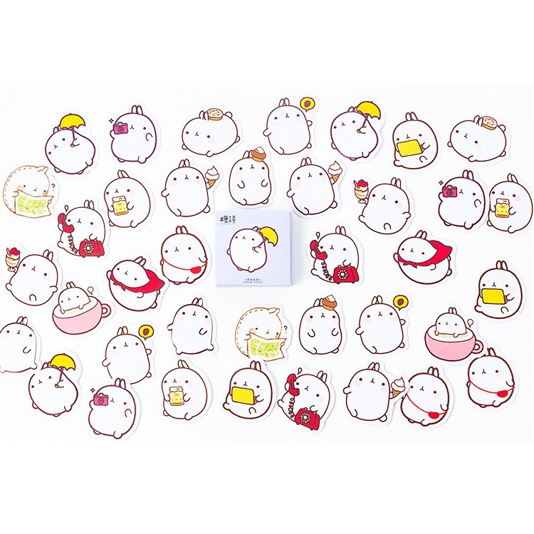 Hộp 45 miếng sticker mẫu thỏ khoai tây