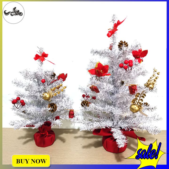 Cây thông noel trắng mini kèm phụ kiện trang trí siêu đáng yêu (hình thật shop chụp)