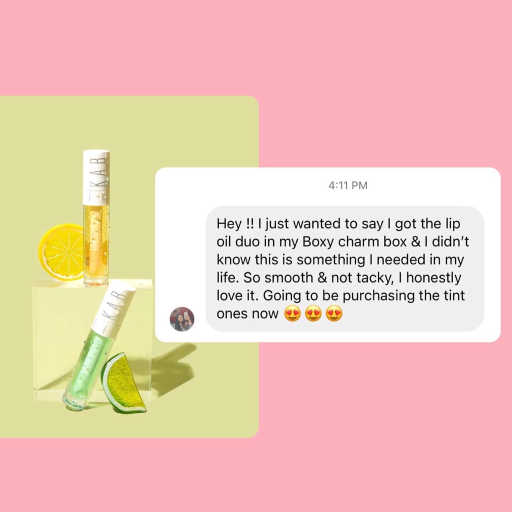 Son Dưỡng Kab Cosmetics KAB Cosmetics - Lemon + Lime Lip Oil Duo 39$ - Tách Set