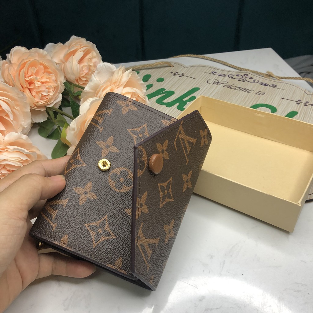 VÍ BÓP NGẮN MINI CÚC MÀU GẤP 3 LV119 FULLBOX HÀNG SẴN SHIP GRAB