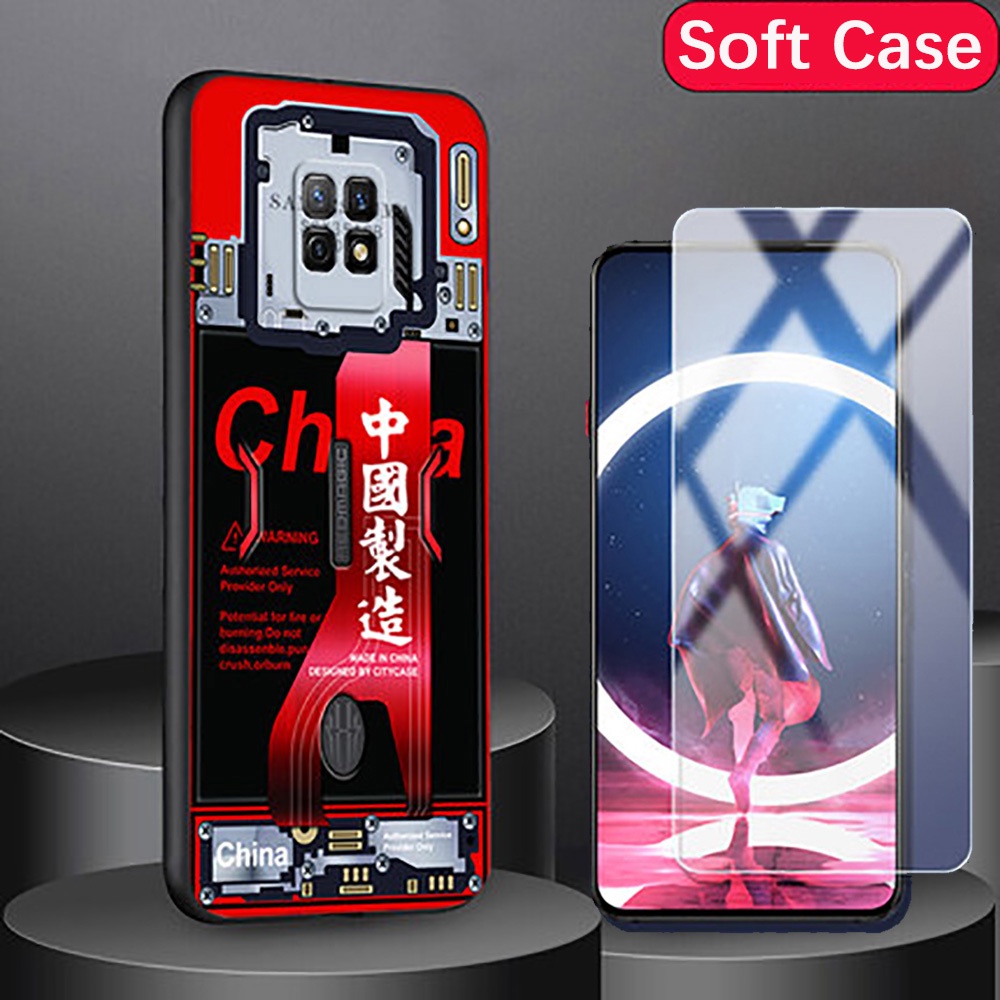 Ốp Điện Thoại TPU Dẻo Họa Tiết Hoạt Hình Kèm Kính Cường Lực Chống Rơi Cho Nubia Red magic 7 Pro Nubia Red magic 7