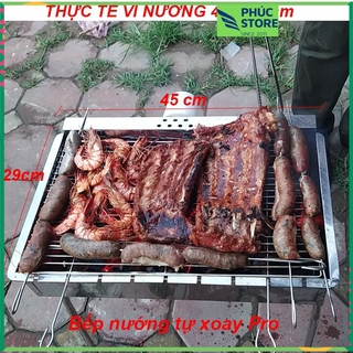 Vỉ nướng thịt cao cấp không gỉ, kích thước 44x29cm,phù hợp bếp nướng tự xoay cỡ Trung, bếp TopV VCM
