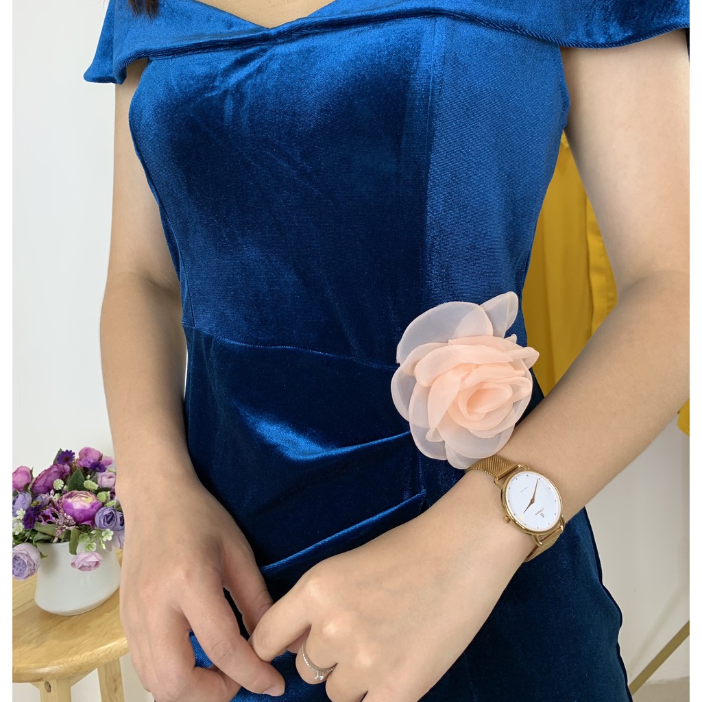 Đầm Body nhung tuyết trễ vai EMVY - V65 | BigBuy360 - bigbuy360.vn