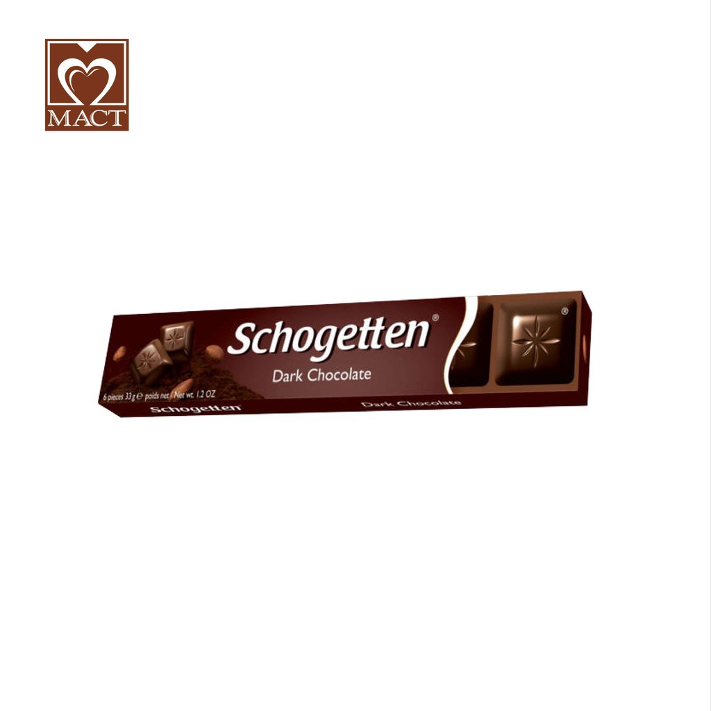 Sôcôla SCHOGETTEN - Vị Đắng Dark Chocolate - thanh 33g gồm 6 viên rời
