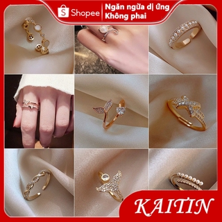 Nhẫn Đeo Tay Kim Loại Đính Đá Thời Trang Cho Nữ