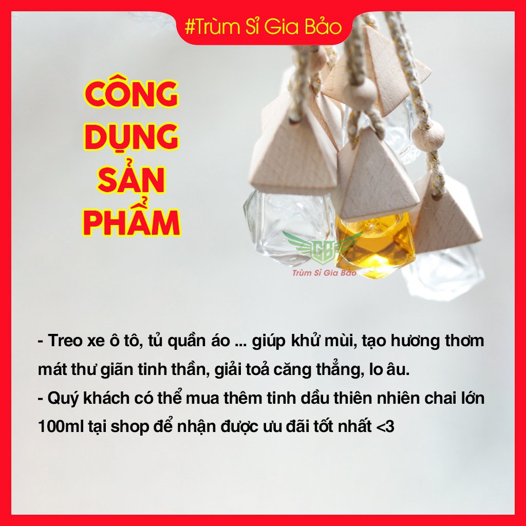 Tinh dầu treo xe ô tô , phòng ngủ , tủ quần áo giúp diệt khuẩn , phòng bệnh , tăng cường sức đề kháng , giảm stress