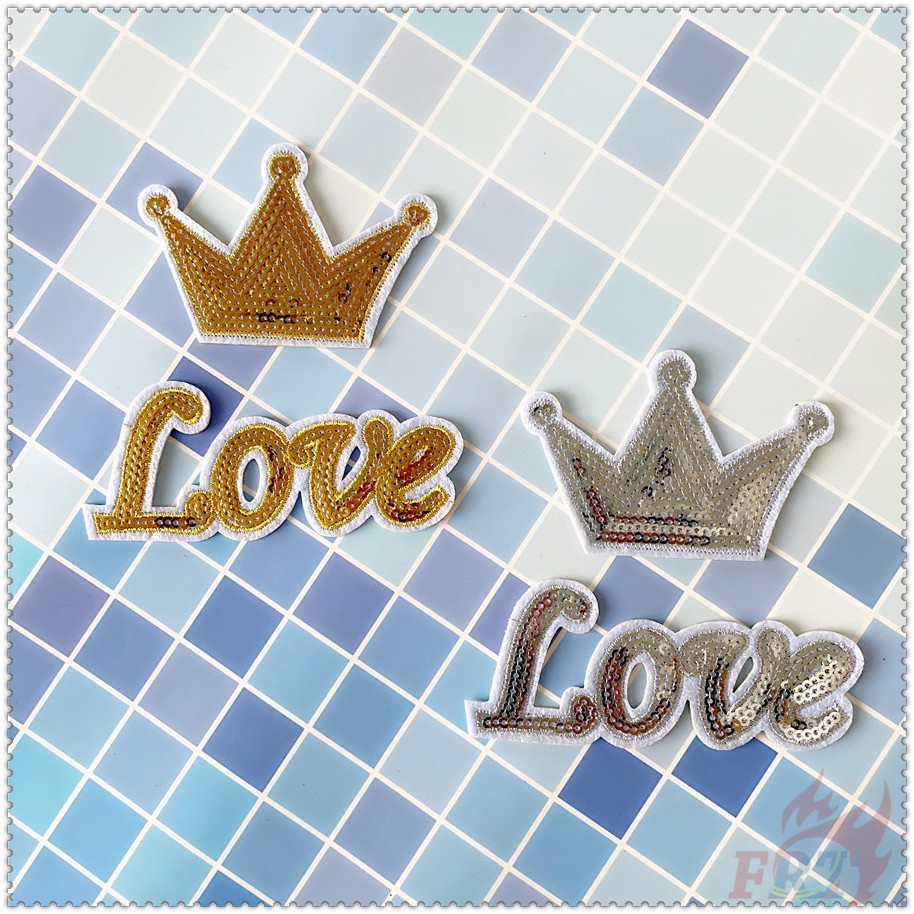 Miếng vá ủi quần áo hình trái tim vương miện