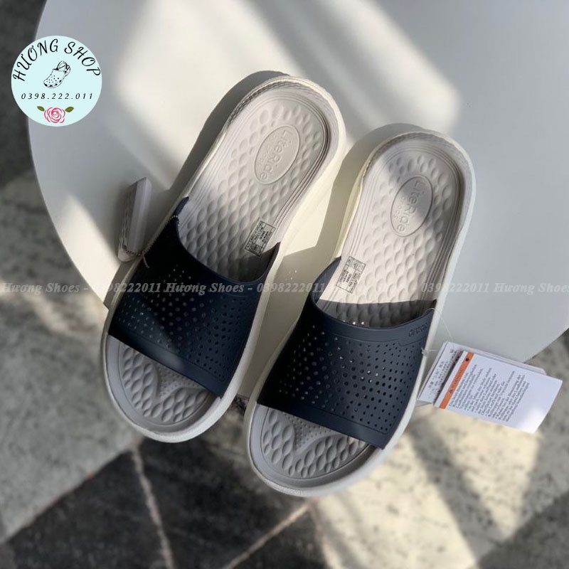 Dép lê Literide Navy xám êm nhẹ, đế ma sát chống trơn trượt cho nam nữ