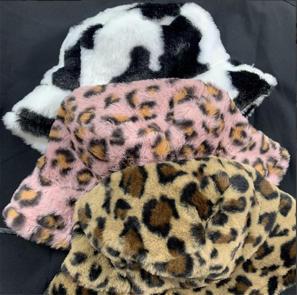 Nón Bucket Vải Bông 22M300 In Họa Tiết Da Báo Phong Cách Hàn Quốc Hợp Mùa Thu Đông Cho Nữ