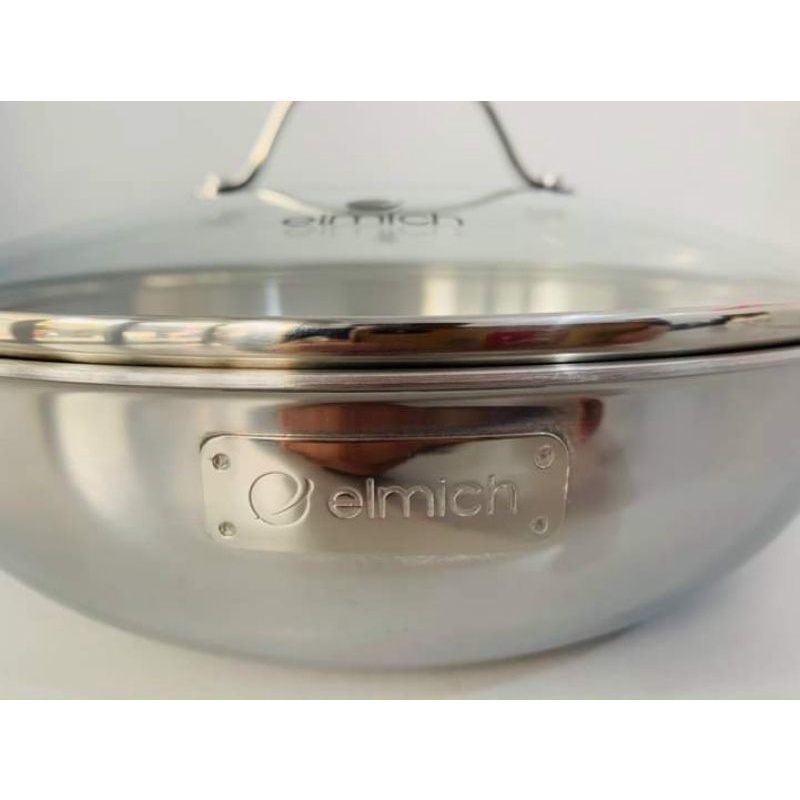 CHẢO XÀO INOX CAO CẤP 3 LỚP ĐÁY LIỀN ELMICH TRIMAX