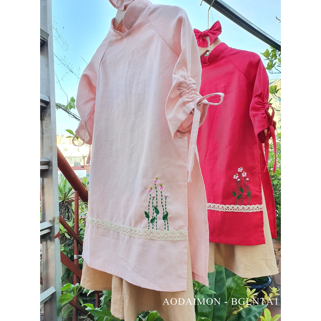 Áo Dài Bé Gái Linen Thiên An