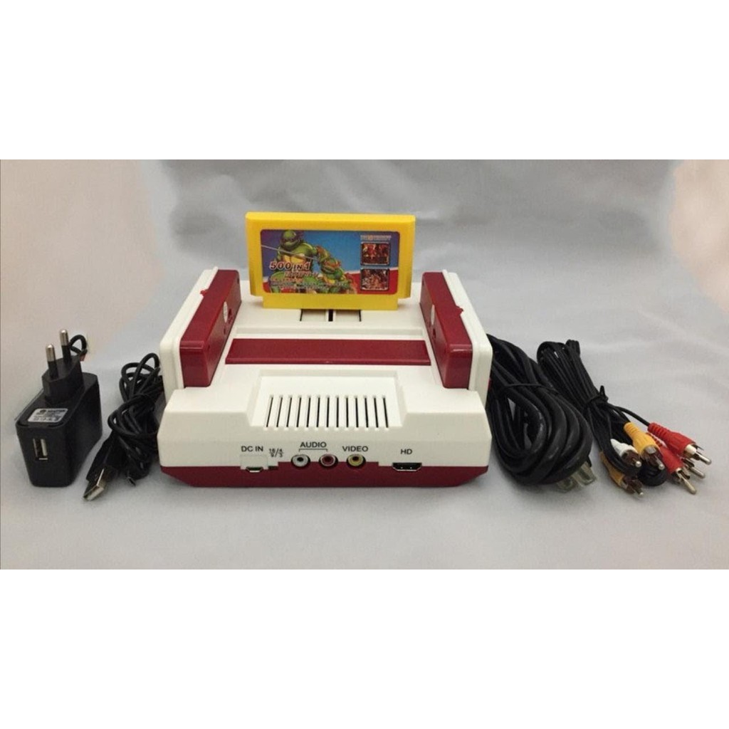 Máy chơi game 4 nút Family Computer 8bit có game 500 trò